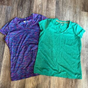 Xersion Active Sz Large Set of two v neck shirts